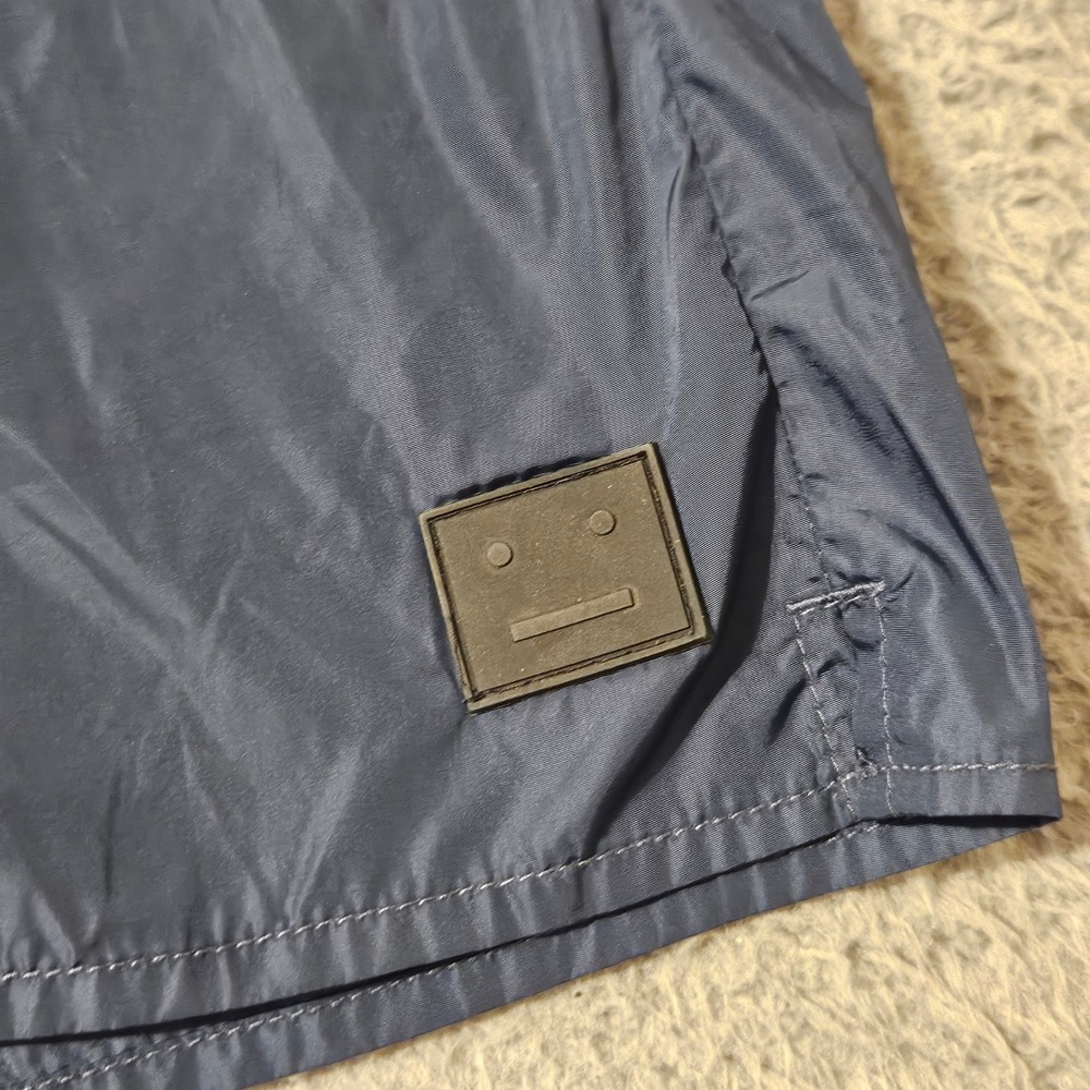 Acne Studios Perry Nylon Face Patch Swim Shorts Navy Blue Mens Size Medium - Picture 8 of 10